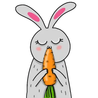 🍭 51c5091f thỏ, cà rốt, dễ thương, động vật, ăn chay, lành mạnh telegram sticker