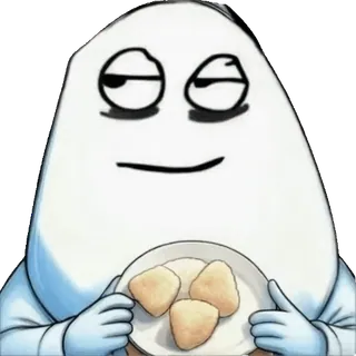 🌟 0652285b 캐릭터, 음식, 흰색, 접시 telegram sticker