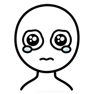 😒 135b0b72 ร้องไห้, เศร้า, น้ำตา, อิโมจิ, อารมณ์, การ์ตูน telegram sticker