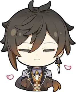 😌 34339463 Zhongli Genshin Impact Genshin Impact, video game, karakter, anime, Zhongli, imut whatsapp sticker