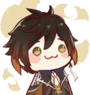 😌 b343e83e Zhongli Genshin Impact genshin impact, zhongli, karakter, game, imut, chibi whatsapp sticker