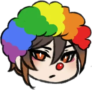 🤡 dddbb505 badut, anime, kartun, karakter, rambut pelangi whatsapp sticker