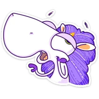 😨 18825fcc 卡通, 动物, 花, 紫色, 贴纸, 搞笑 telegram sticker