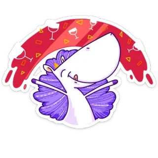 🍷 2fd85038 卡通, 贴纸, 动物, 葡萄酒, 庆祝, 可爱 telegram sticker