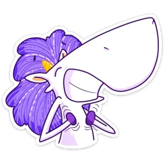 😬 52969b9b 独角兽, 卡通, 搞笑, 紫色, 动物, 可爱, 贴纸, 幻想 telegram sticker