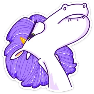 ☺️ 85c46c0f 独角兽, 动物, 幻想, 紫色, 卡通, 魔法 telegram sticker