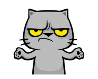 😑 4450c8a6 kot, zły, rozczarowany, Meme, kreskówka, naklejka telegram sticker
