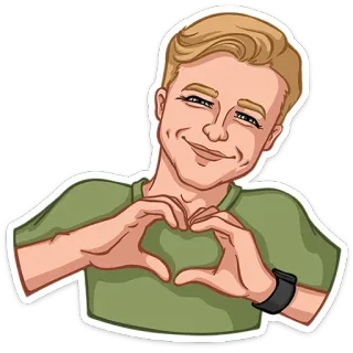 ⭐ 204b24c7 stiker, pria, hati, cinta, gestur telegram sticker