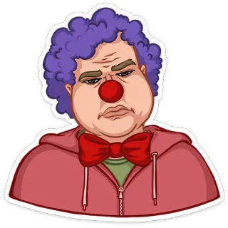 ⭐ 93e55584 badut, sedih, kartun, potret, kesal, hidung merah, marah telegram sticker