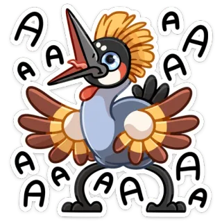😱 53e52f6e AAAA uccello, cartone animato, animale, urlante, AAAA, meme telegram sticker