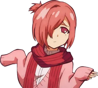 🤷‍♂️ 63ce8984 Аниме, Персонаж, Пожимает плечами, Милый, Розовые волосы telegram sticker