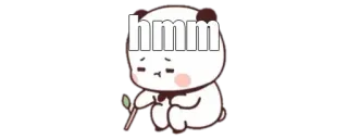 🌟 10162e38 hmm Panda, Myślenie, Uroczy, Kreskówka, Hmm telegram sticker