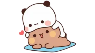 🫖 5c409690 Panda, Słodki, Kreskówka, Kawaii, Zwierzę, Niedźwiedź, Serce telegram sticker