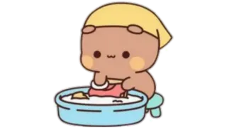 🫖 6624b5d9 kreskówka, pranie, niedźwiedź, uroczy, czysty, kąpiel telegram sticker