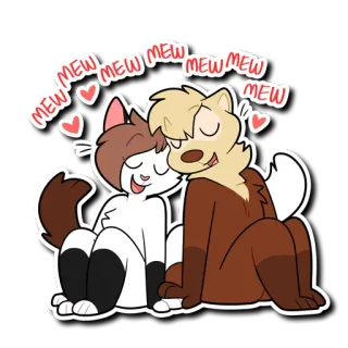 ❤️ 41eda860 MEW MEW MEW MEW MEW MEW кот, собака, животное, любовь, милый, мяу, каваий, пушистый whatsapp sticker