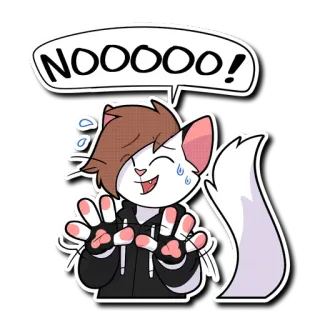 😅 5c53dcd1 NOOOOO! кот, мультфильм, паника, испуг, нет, милый whatsapp sticker