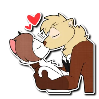 😘 85de53b5 поцелуй, любовь, мультфильм, животное, нежность, романтика whatsapp sticker