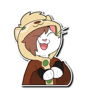 😄 de23c024 кот, мультфильм, толстовка, милый, животное, каваи whatsapp sticker