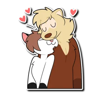 ❤️ f8e8e3a1 любовь, животные, милые, нежность, кошка, медведь, мультфильм, сердечки whatsapp sticker