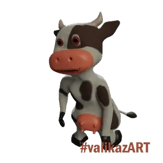 ☮️ 18bb3f9a #valikazART bò, phim hoạt hình, động vật, hình minh họa, nghệ thuật telegram sticker