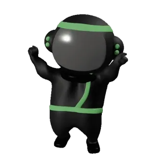 😎 b5f7cf5f phi hành gia, bộ đồ vũ trụ, màu xanh lá cây, màu đen, hình, hoạt hình telegram sticker