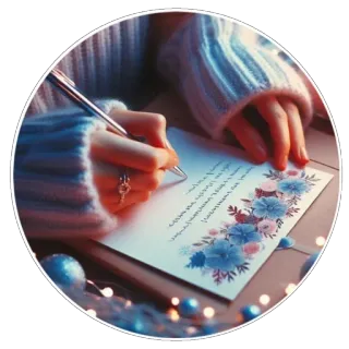 🖊️ 49ed2753 schreiben, brief, blumen, hand, stift, papier telegram sticker