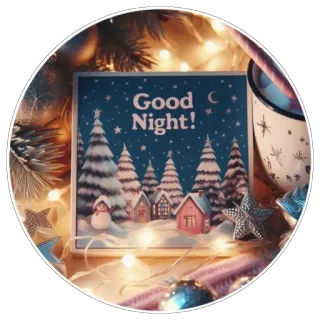 ❤ 58974ab9 Good Night! gute Nacht, Winter, Schnee, Weihnachten, Feiertage, verschneite Szene, Gruß telegram sticker