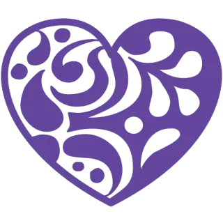 💜 12d4b3fa corazón, ornamentado, púrpura, diseño, amor telegram sticker