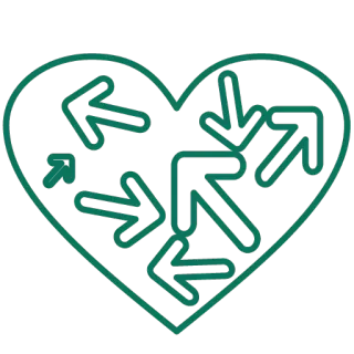 💚 43824d26 corazón, flechas, dirección, amor, símbolo, verde telegram sticker