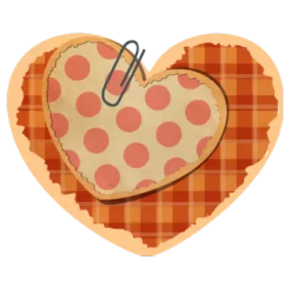 💙 6e806975 corazón, pegatina, amor, patchwork, naranja, lunares telegram sticker