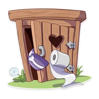 ☹ 15dbbd88 jamban, toilet, kartun, kayu, humor, WC, pedesaan whatsapp sticker