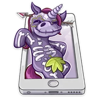 😝 78b34f95 Kartun, Unicorn, Kerangka, Panah, Kematian, Ganja whatsapp sticker
