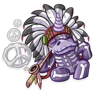 ☮ c8f86e72 Kartun, Unicorn, Damai, Penduduk asli Amerika, Tulang whatsapp sticker