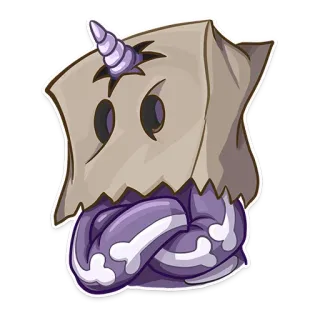 😶 cd2eb99e monster, makhluk, kartun, sihir, fantasi, imut, kepala tas, unicorn whatsapp sticker