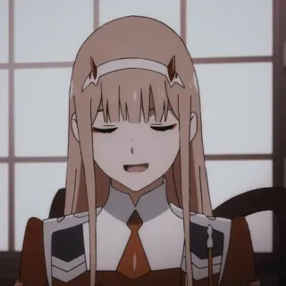 🌷 8376fff6 Zero Two Darling in the Franxx Anime, Zero Two, Darling in the Franxx, Cartoon, Personage, Animatie telegram sticker