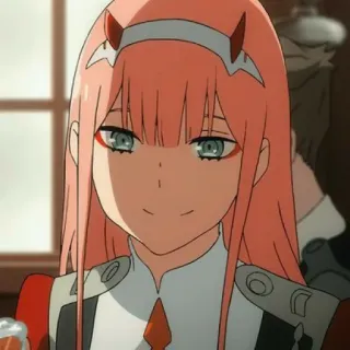 🌷 98114e3c Zero Two Darling in the Franxx anime, Zero Two, Darling in the Franxx, personage, schattig telegram sticker