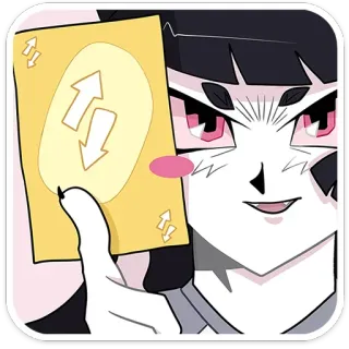 🔄 d2452b1f Cô gái anime, Thẻ Uno Đảo ngược, Hoạt hình, Trò chơi, Trò chơi bài, Hài hước, Dễ thương telegram sticker