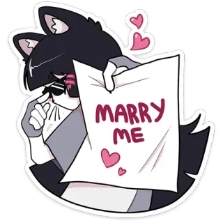 ❤ fb253d02 MARRY ME đám cưới, cầu hôn, mèo, tình yêu, hoạt hình, trái tim, cưới anh/em đi telegram sticker