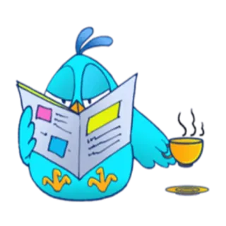 ☕️ 4c93ee79 鳥, 読書, コーヒー, 新聞, 漫画 telegram sticker