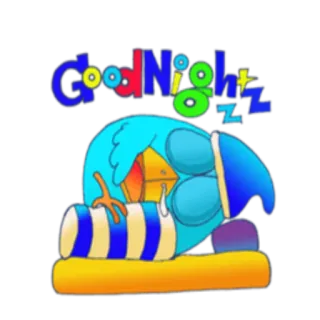 😴 fc688b1b Good Night zzz おやすみ, 睡眠, 鳥, 漫画, zzz telegram sticker