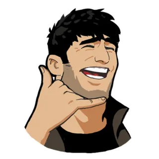 😅 2ecd8318 ผู้ชาย, โทรหาฉัน, ท่าทาง, ยิ้ม telegram sticker