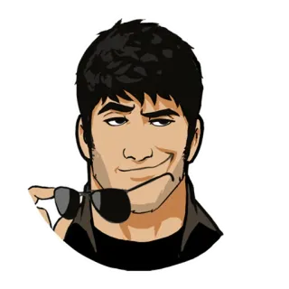 😎 65d3c4a9 ผู้ชาย, แว่นกันแดด, การ์ตูน telegram sticker