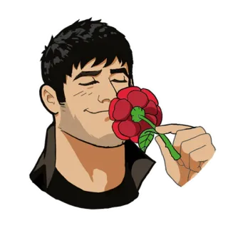 🌺 cb6fe6fa ผู้ชาย, ดอกกุหลาบ, ดอกไม้, กลิ่น, การ์ตูน telegram sticker