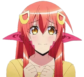 🐍 be817345 Miia Monster Musume 애니메이션, 몬스터 걸, 미아, 몬스터 아가씨가 있는 일상, 와이푸, 팬아트, 귀여운 telegram sticker