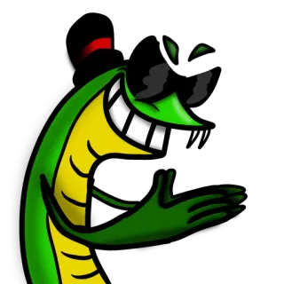 😼 6ddc8682 Dessin animé, Animal, Vert, Serpent, Personnage telegram sticker