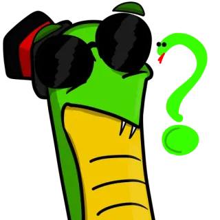 ❔ 98993a6f serpent, lunettes de soleil, dessin animé, animal, reptile, cool telegram sticker