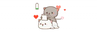 💞 ab0fbe9a แมว, การ์ตูน, ชาร์จ, โทรศัพท์, น่ารัก telegram sticker