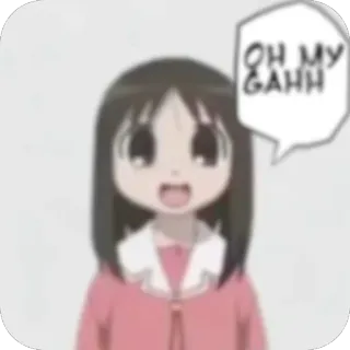 🫥 0f49cedd OH MY GAHH Anime Mädchen, geschockt, Oh mein Gott, lustig, Sprechblase telegram sticker