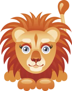 ♌ 7b5446bf lion, animal, cartoon, cute telegram sticker