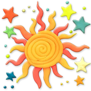 🔯 496d3145 sun, stars, celestial, colorful, decorative, whimsical, space, sky telegram sticker